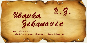 Ubavka Zekanović vizit kartica